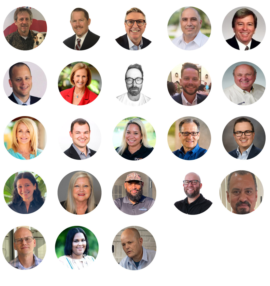 Composite of EEC business networking group member headshots in Orlando